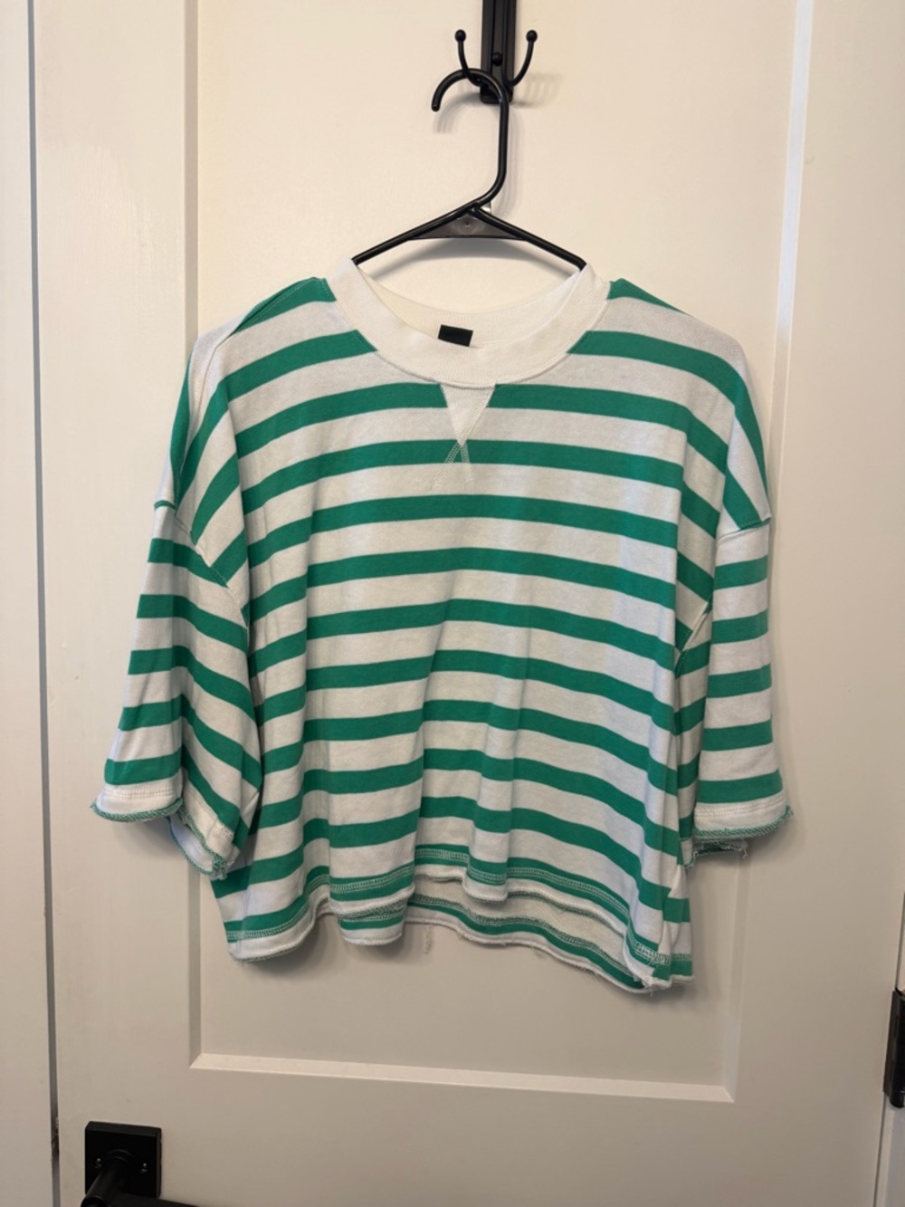 Wild Fable Green and White Stripe Tee